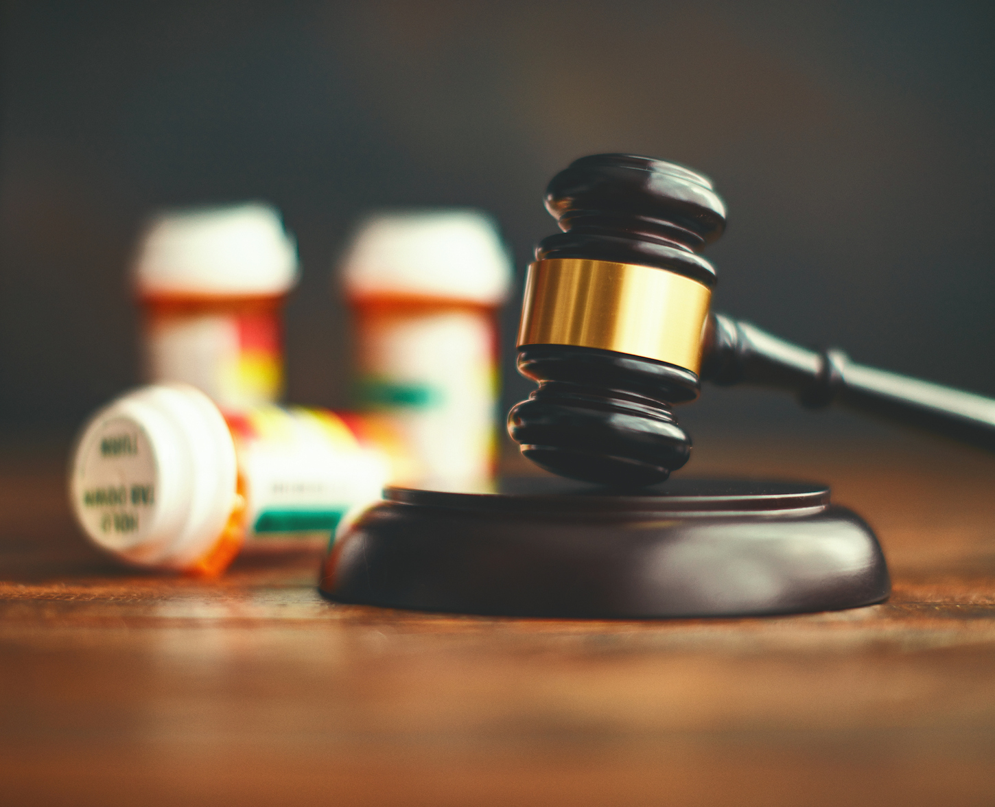 Judge's gavel with medications abortion pill ban